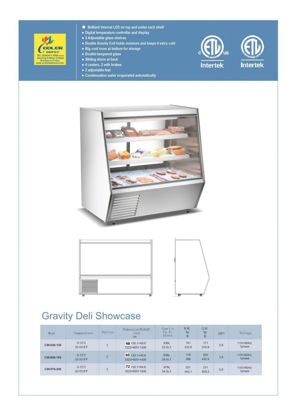 60 inches Butcher Refrigerated Case K896