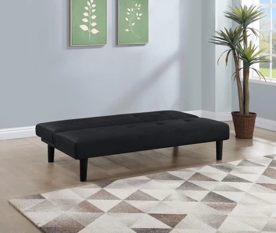 Black Upholstered Tufted Convertible Sofa Bed Z5049