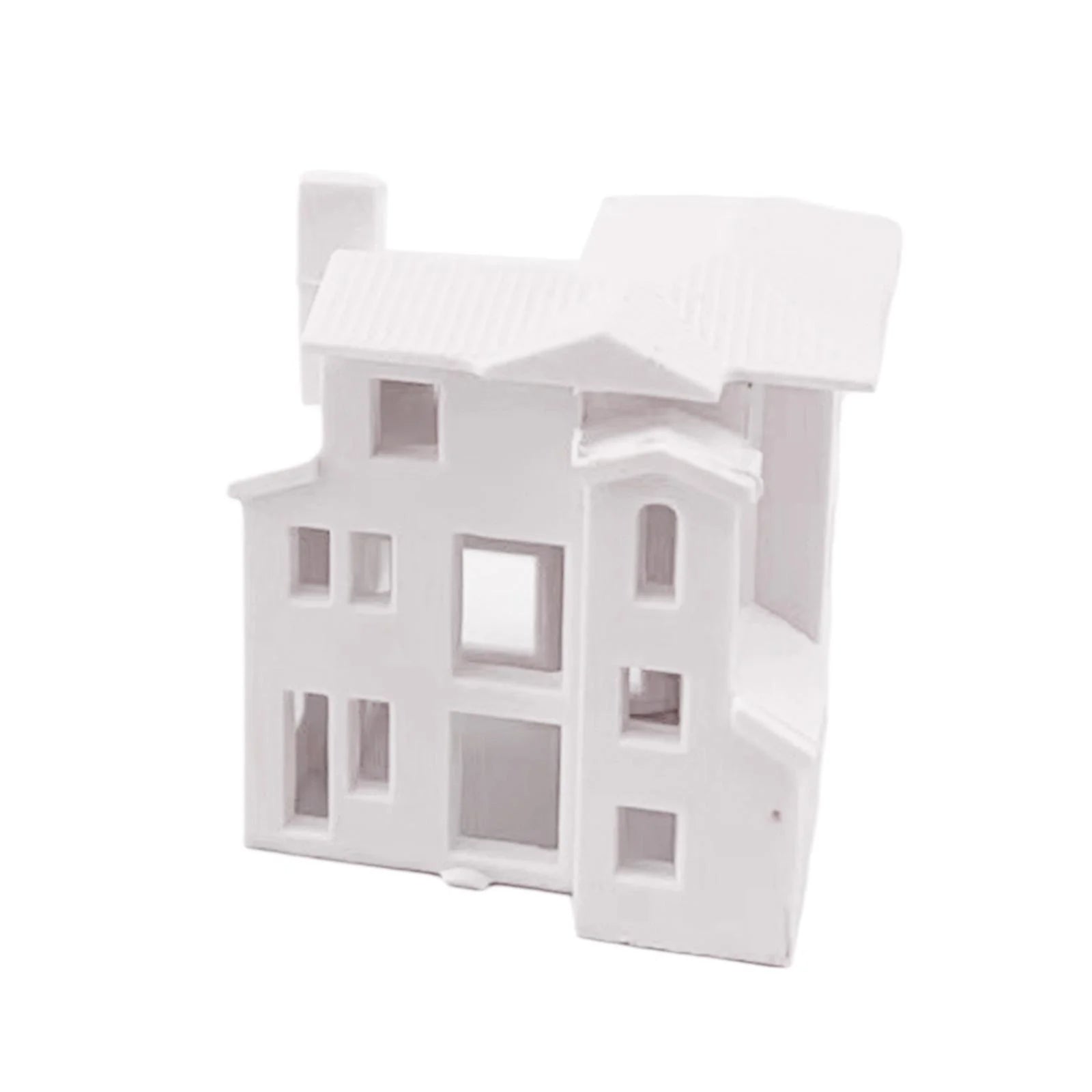 Miniature Dollhouse Scenes Building Train Unpainted House Decoration P2018