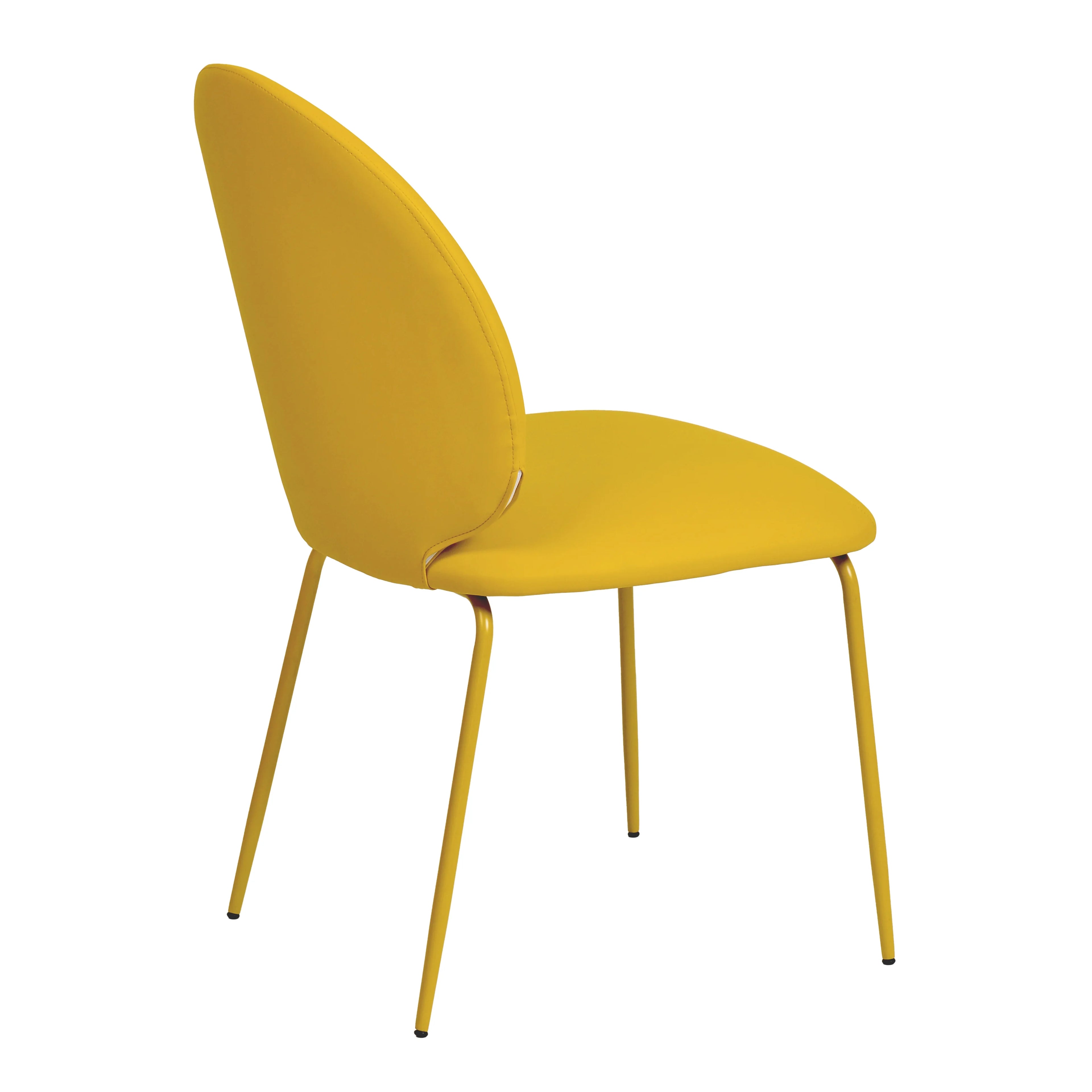 Yellow Vegan Leather Kitchen Chairs Set of 2 X35727