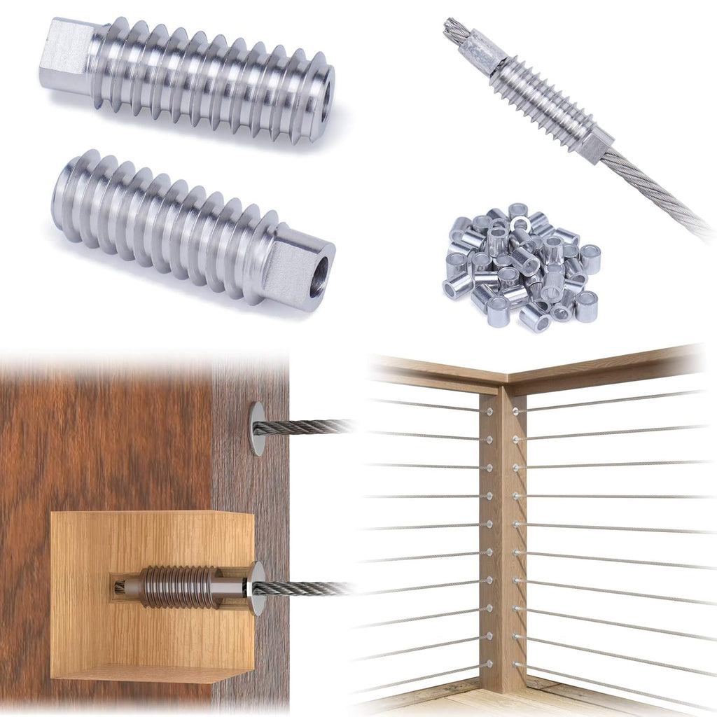 20Pack 1/8 Invisible Cable Railing Kit T316 Stainless Steel F64830