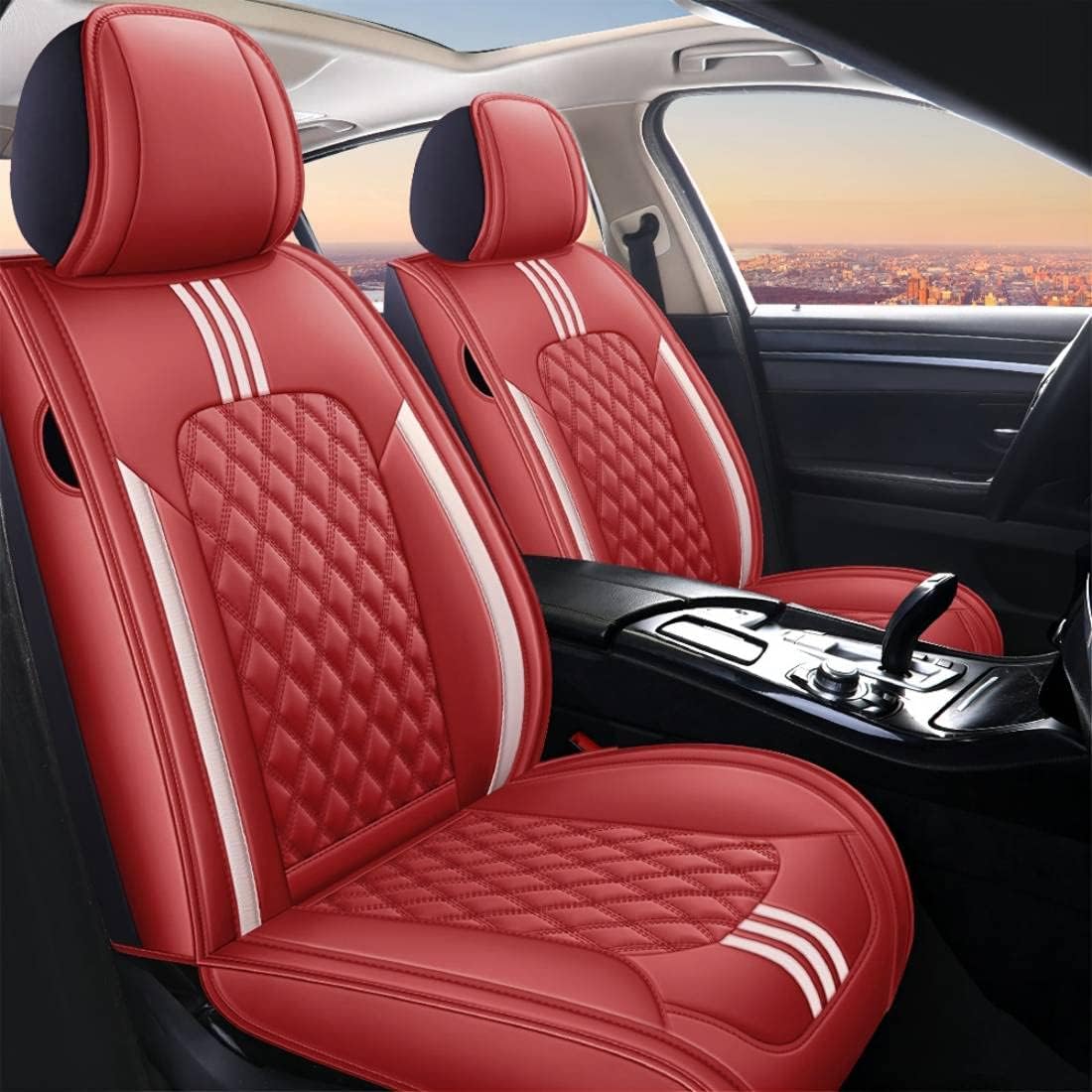 Pink Leather Car Seat Covers Full Set M24531