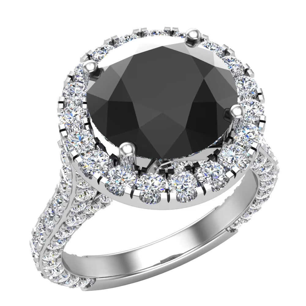 14K White Gold Halo Engagement Ring 5.50 Carat H105272