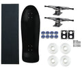 Black 30" Complete Skateboard with Hollow Silver Trucks and 58mm White Wheels T4122