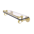 16 in. Glass Shelf with Groovy Accents Satin Brass C98424