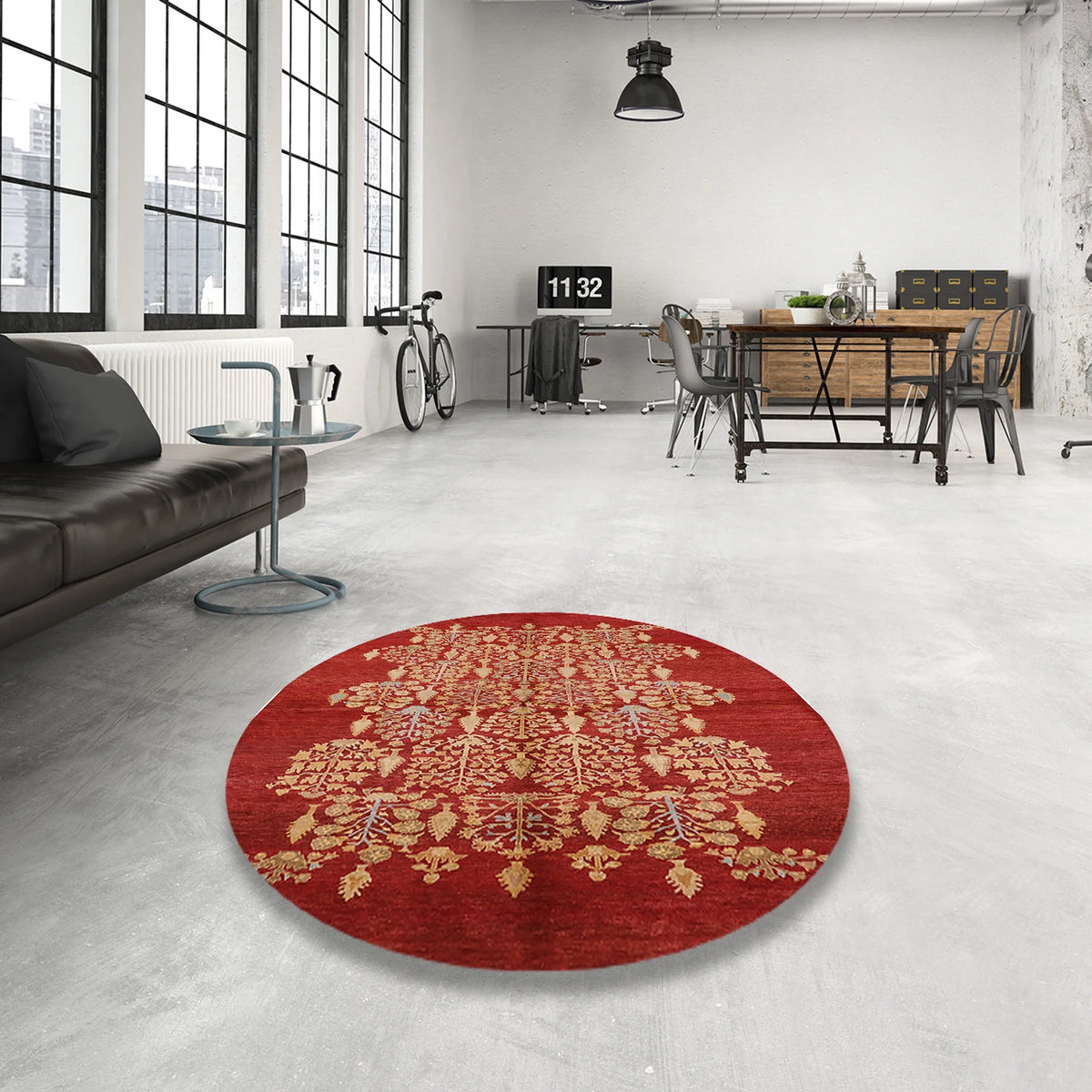 Red Oriental Rectangle Area Rug M5072
