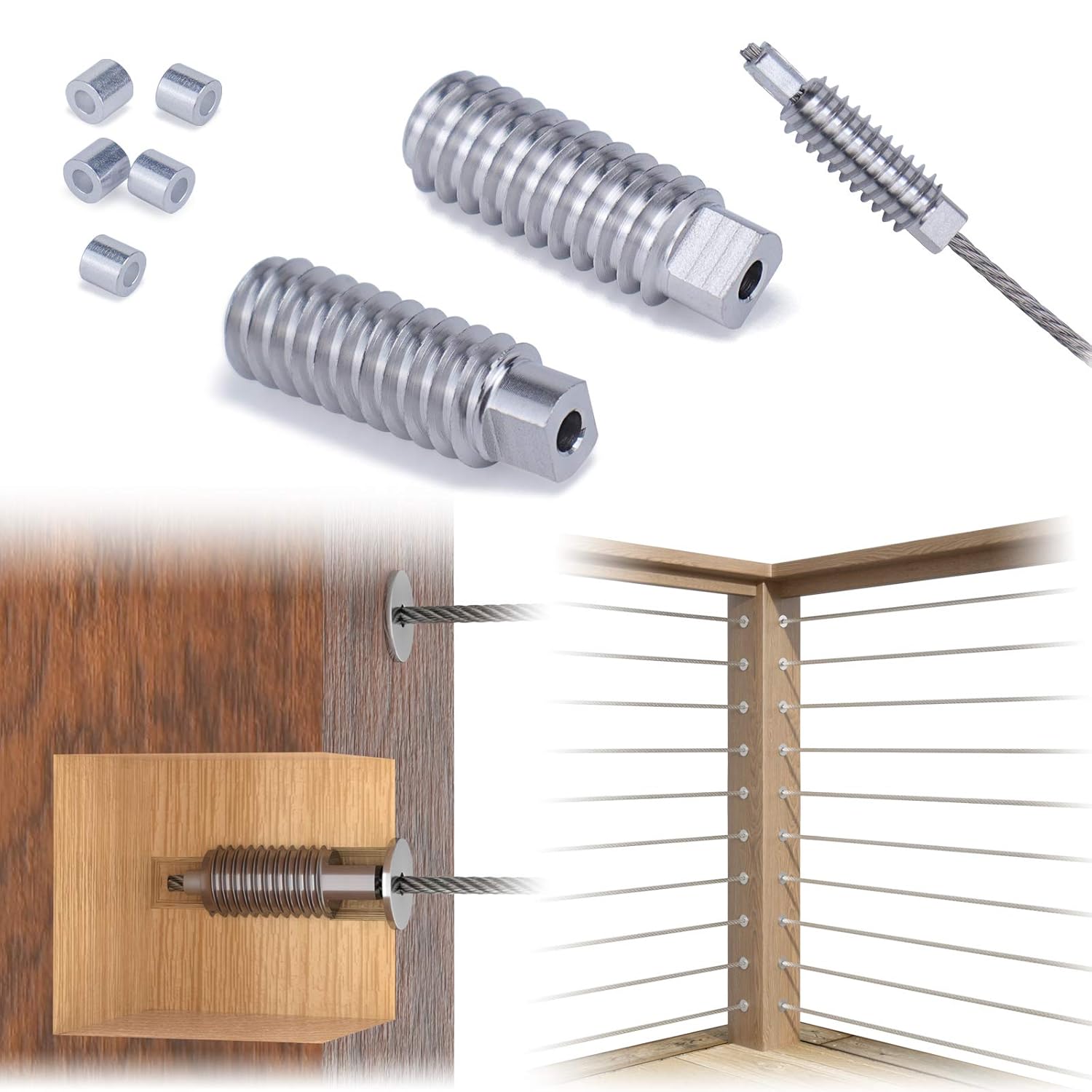 20Pack 1/8 Invisible Cable Railing Kit T316 Stainless Steel F64830