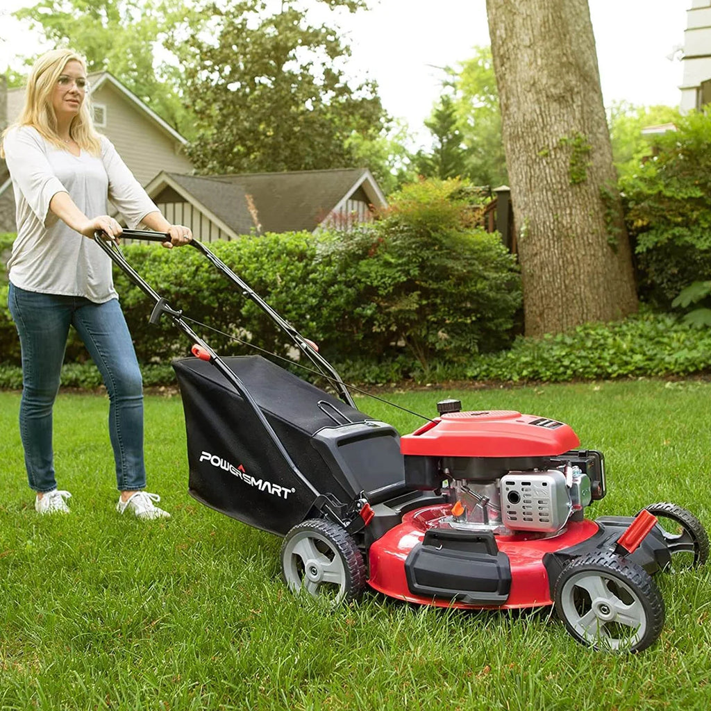 21-Inch 144cc 3-in-1 Walk-Behind Push Lawn Mower with Rear Bag J250382