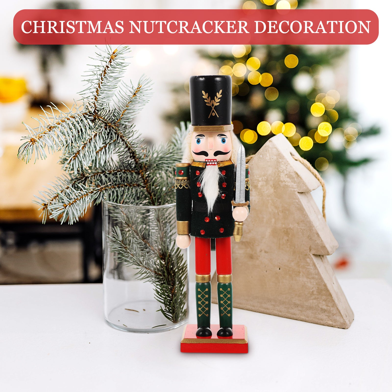 Walnut Wooden Nutcracker Doll Christmas Decorations N279