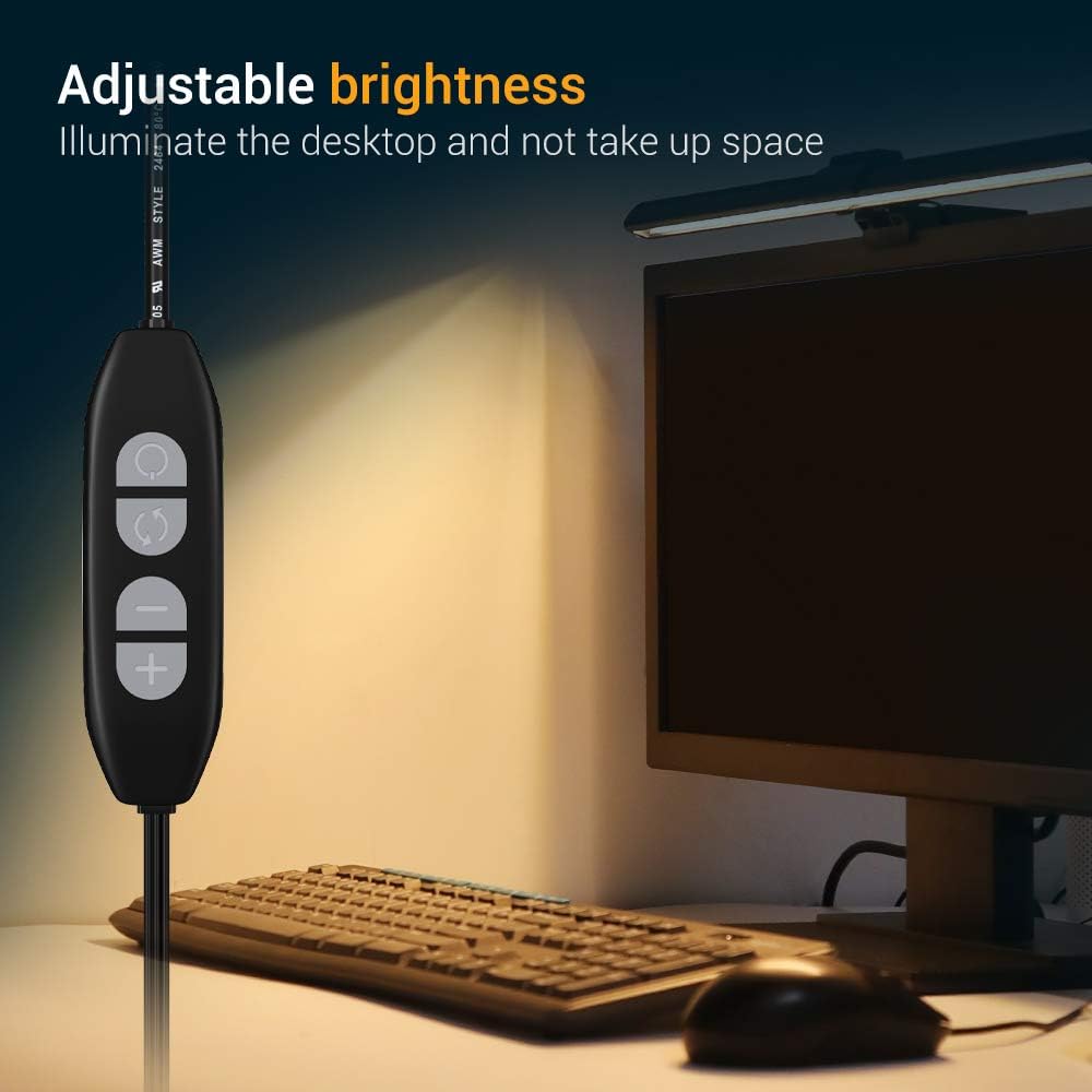 Black LED Monitor Light Bar with 3 Lighting Modes and 10 Brightness Levels P934765