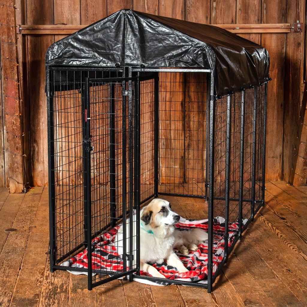 8ft x 4ft x 6ft Welded Wire Dog Kennel Playpen with Cover N94511