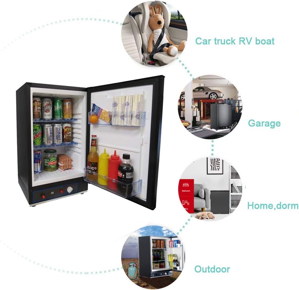 Black 3 Way Propane Refrigerator 2.1 Cu.Ft T697