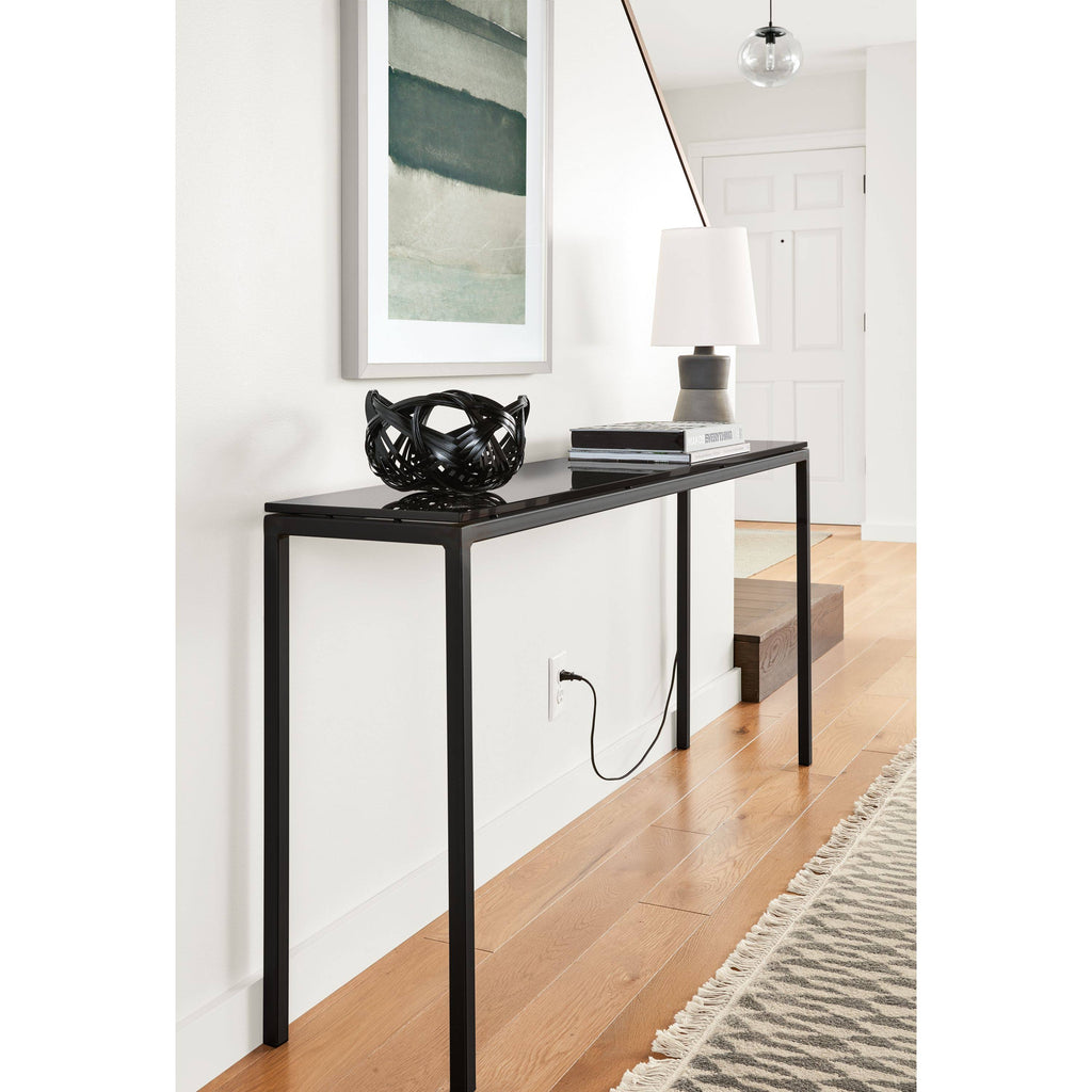 White Parsons Console Table with Quartz Top G39491