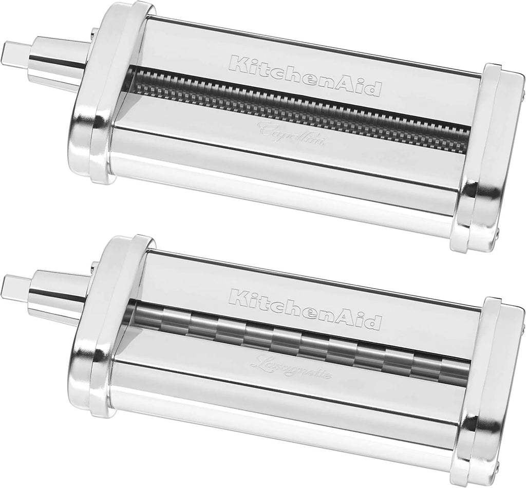 White Pasta Press Attachment with 6 Interchangeable Pasta Plates F3438