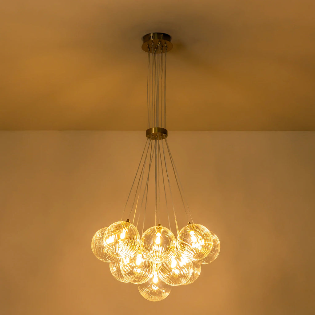 Ribbed Glass Bubble Chandelier J3133