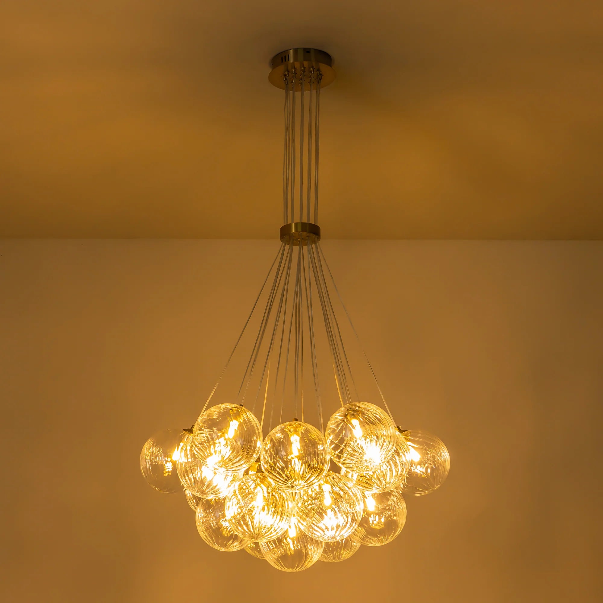 Ribbed Glass Bubble Chandelier J3133