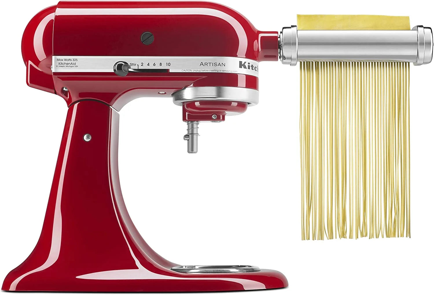 White Pasta Press Attachment with 6 Interchangeable Pasta Plates F3438