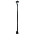Black Flickering Candle Light Outdoor Solar Lamp Post U25555