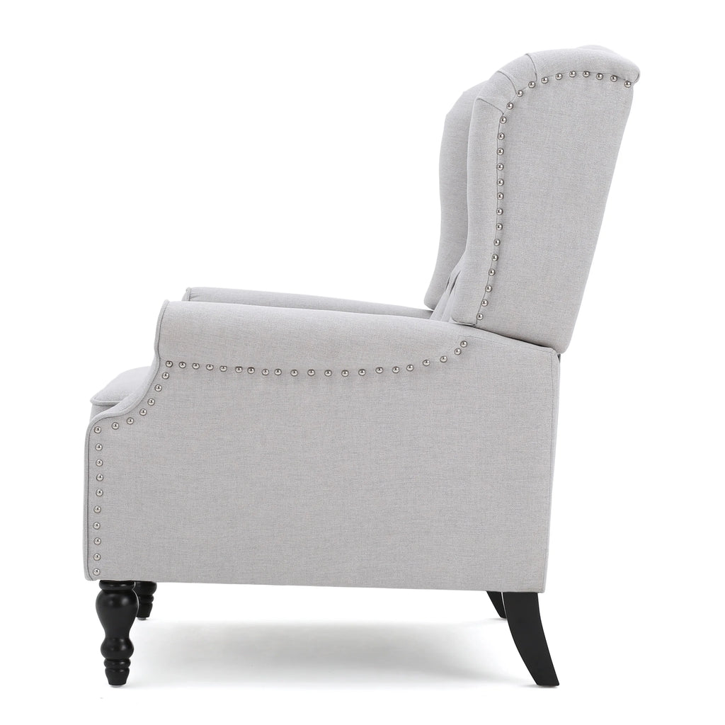 Light Gray Fabric Pushback Recliner, Set of 2 T6711