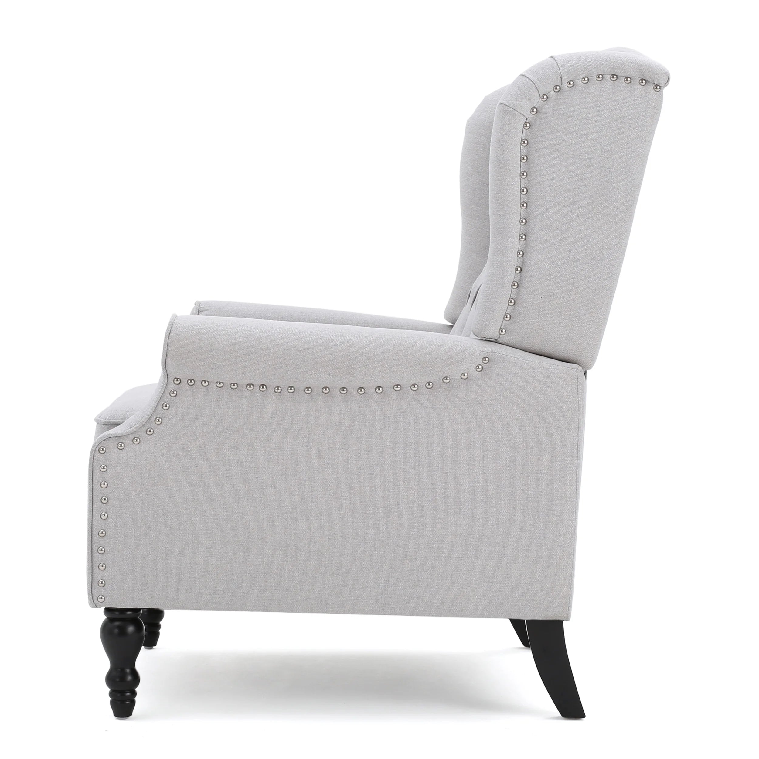 Light Gray Fabric Pushback Recliner, Set of 2 T6711