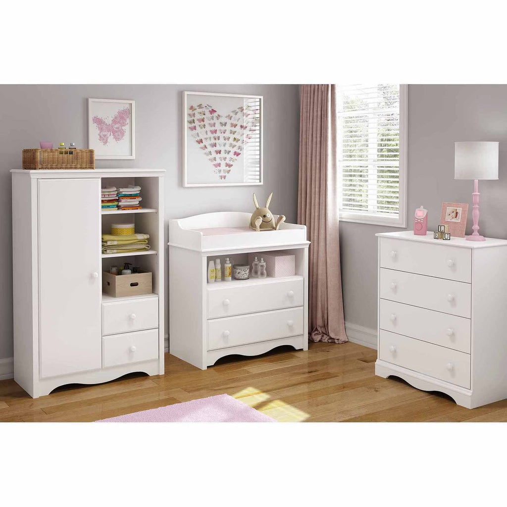 Pure White Armoire with Drawers K777