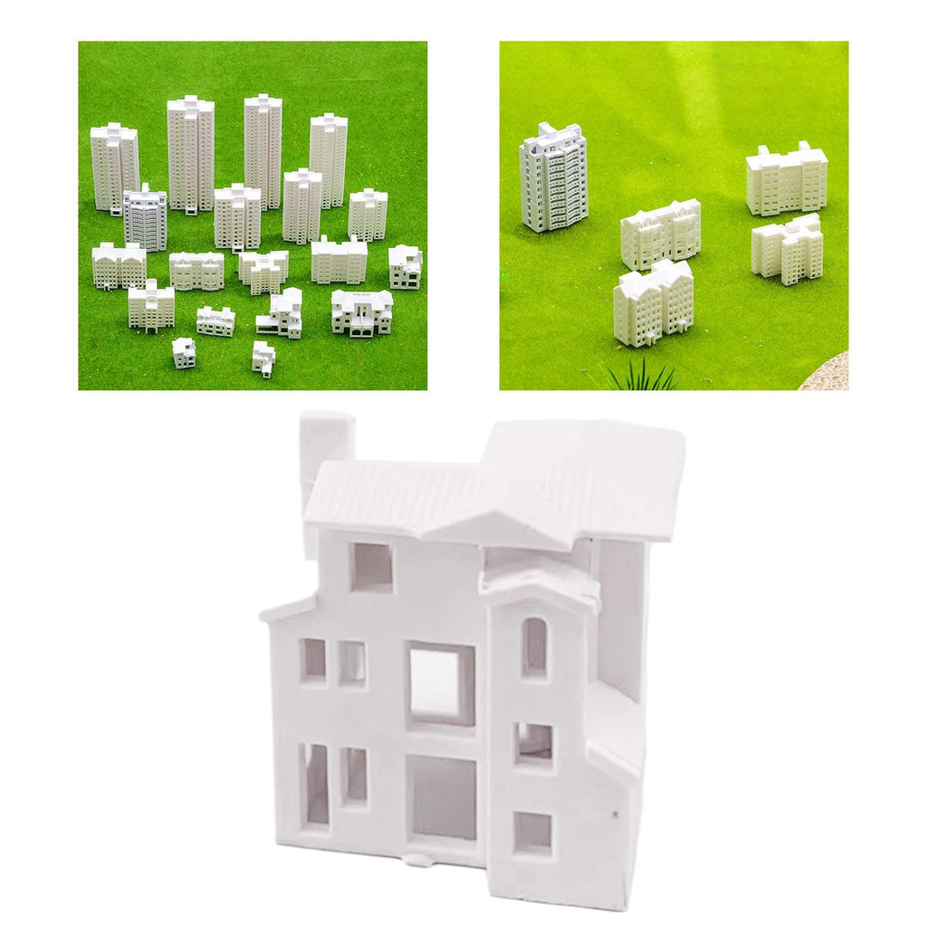 Miniature Dollhouse Scenes Building Train Unpainted House Decoration P2018