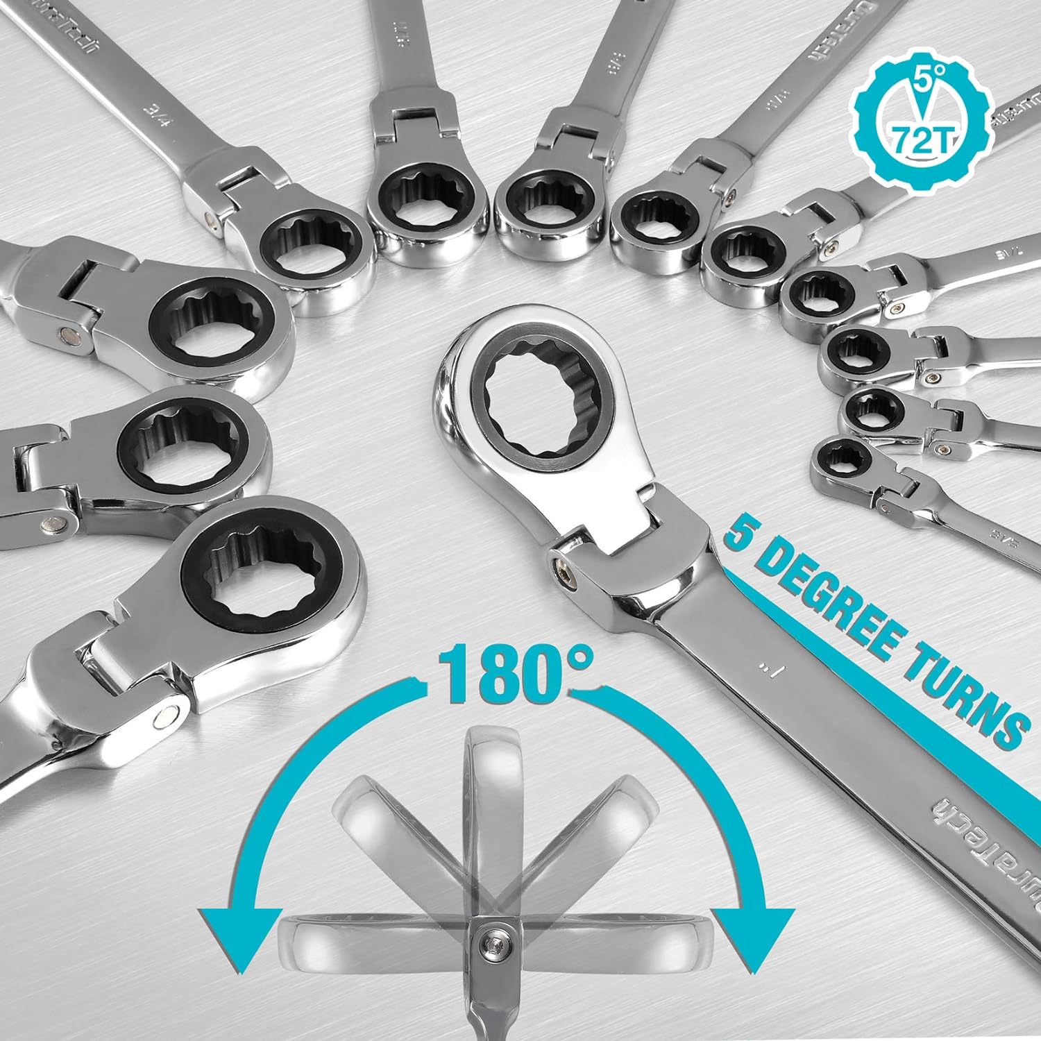 13-piece SAE Chrome Vanadium Steel Combination Wrench Set with Rolling Pouch H523