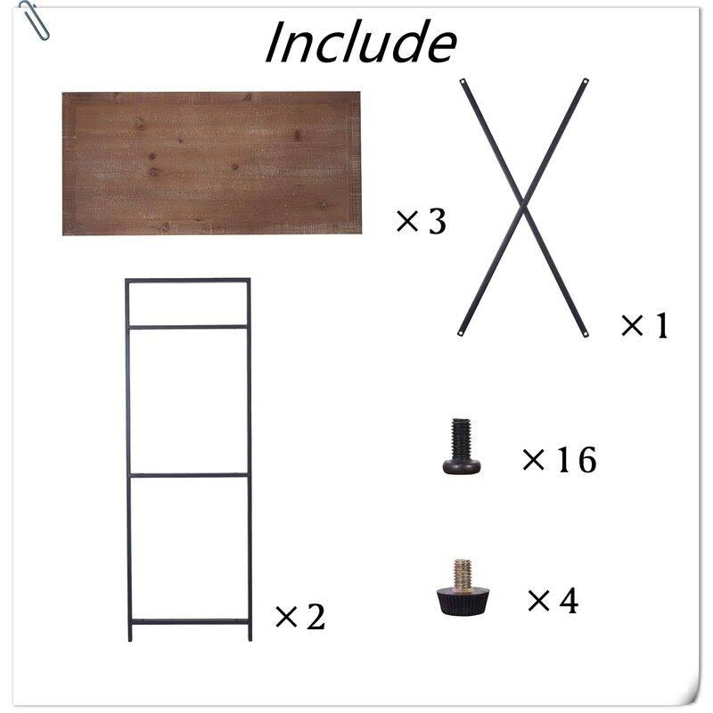 Dark Brown 3 Tier Bookcase Bookshelf V54082