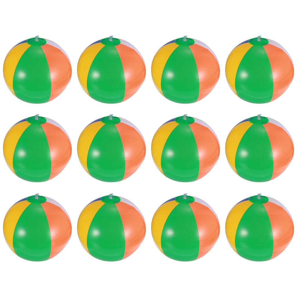 12 Pcs Inflatable Beach Balls Pool Toys R1936
