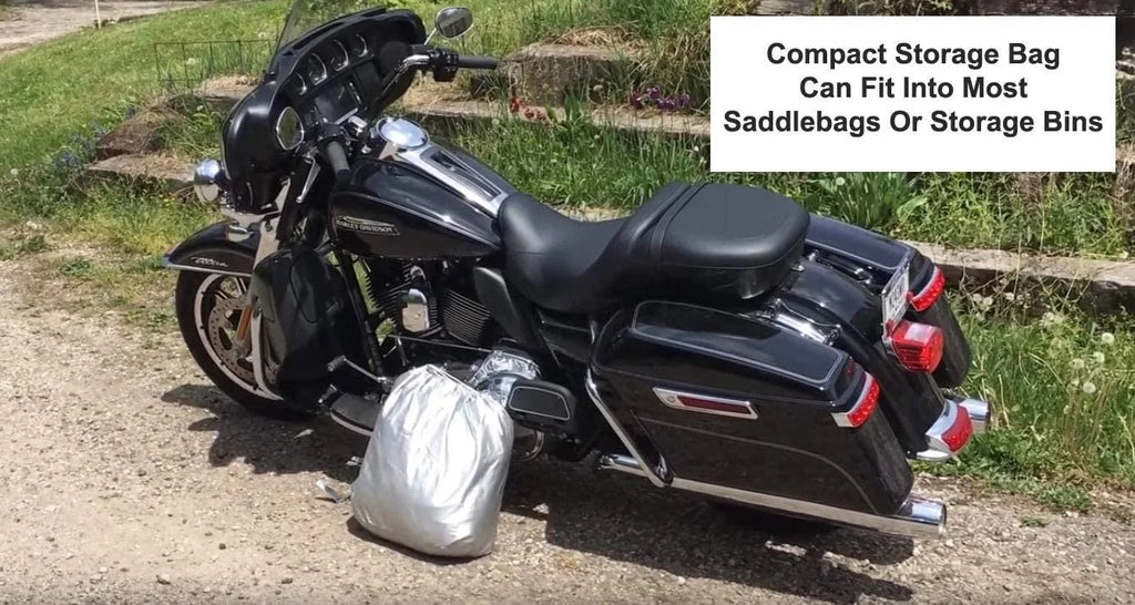 Motorcycle Cover with Reinforced Securing Straps and Storage Bag E86420