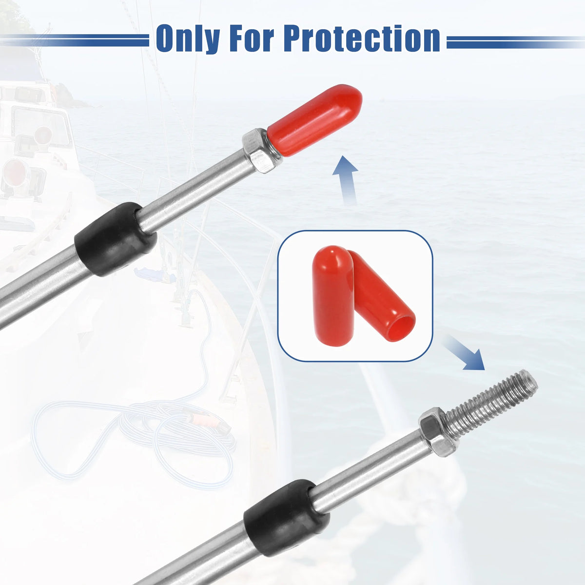 2pcs 15ft Marine Throttle Shift Remote Control Box Cable for Outboard Engine Boat Red Y432948