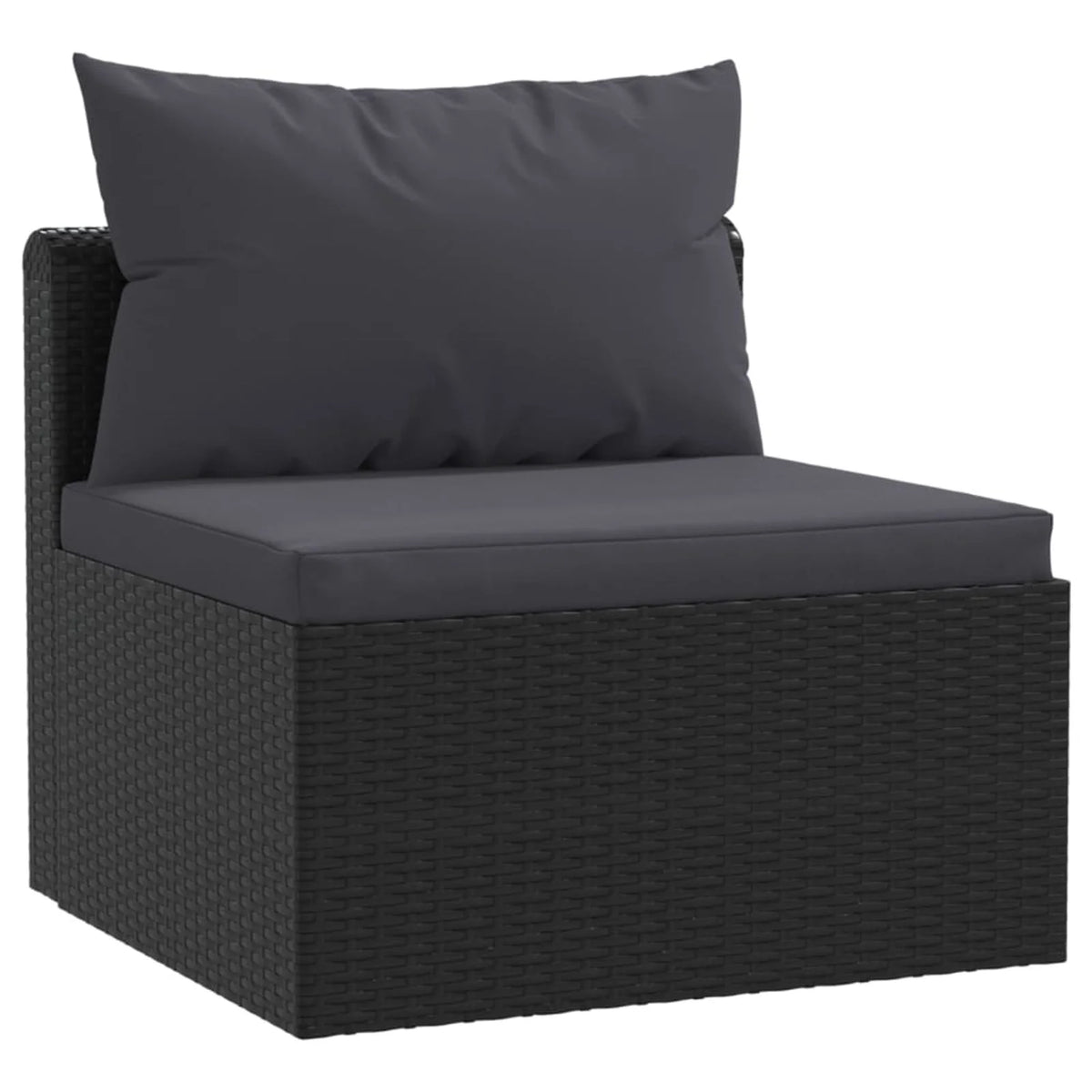 4 Piece Patio Sofa Set with Cushions Poly Rattan Black Q16074