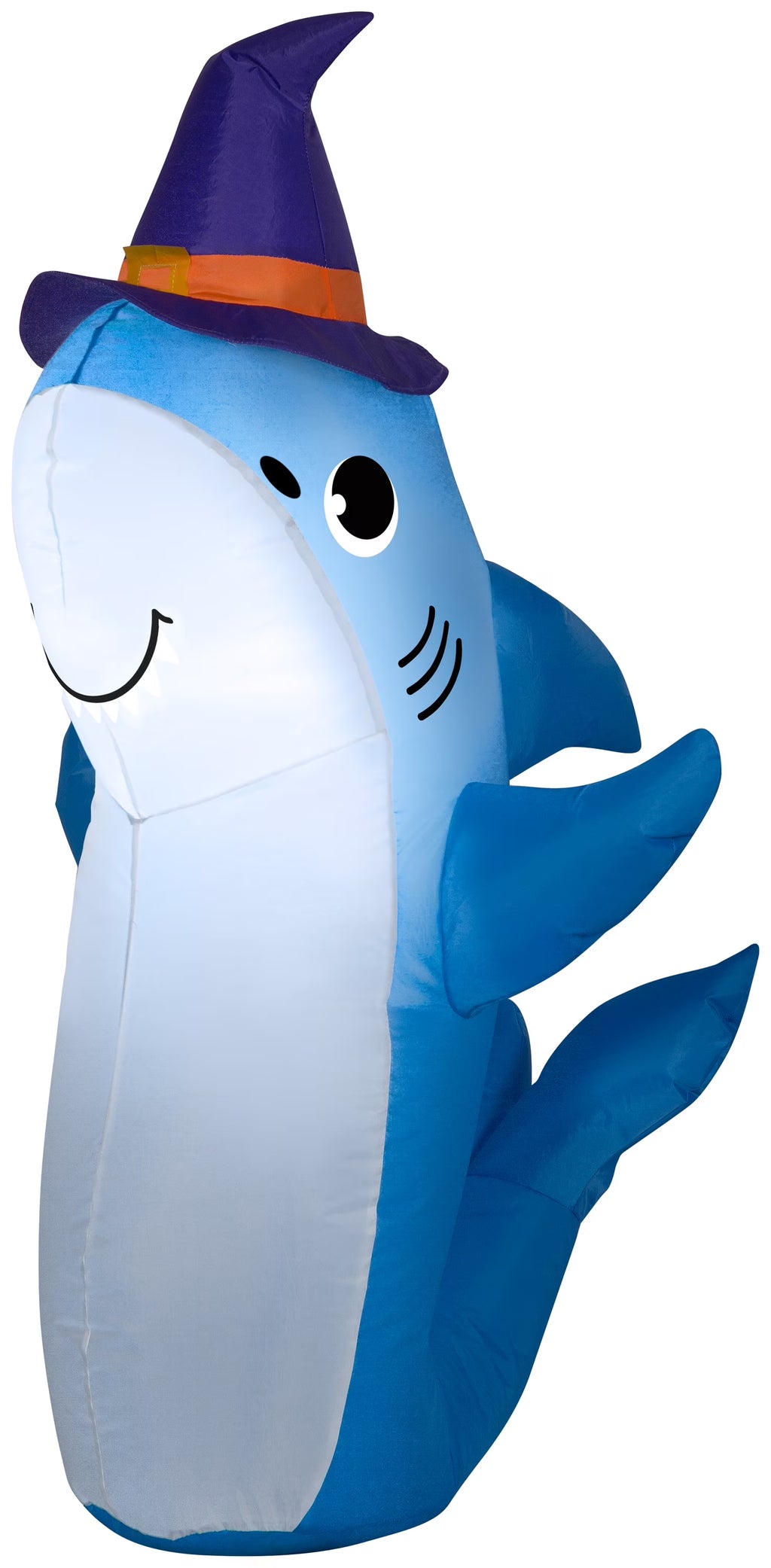 Inflatable Shark with Witch Hat, 3.5 ft Tall, Multicolored D855