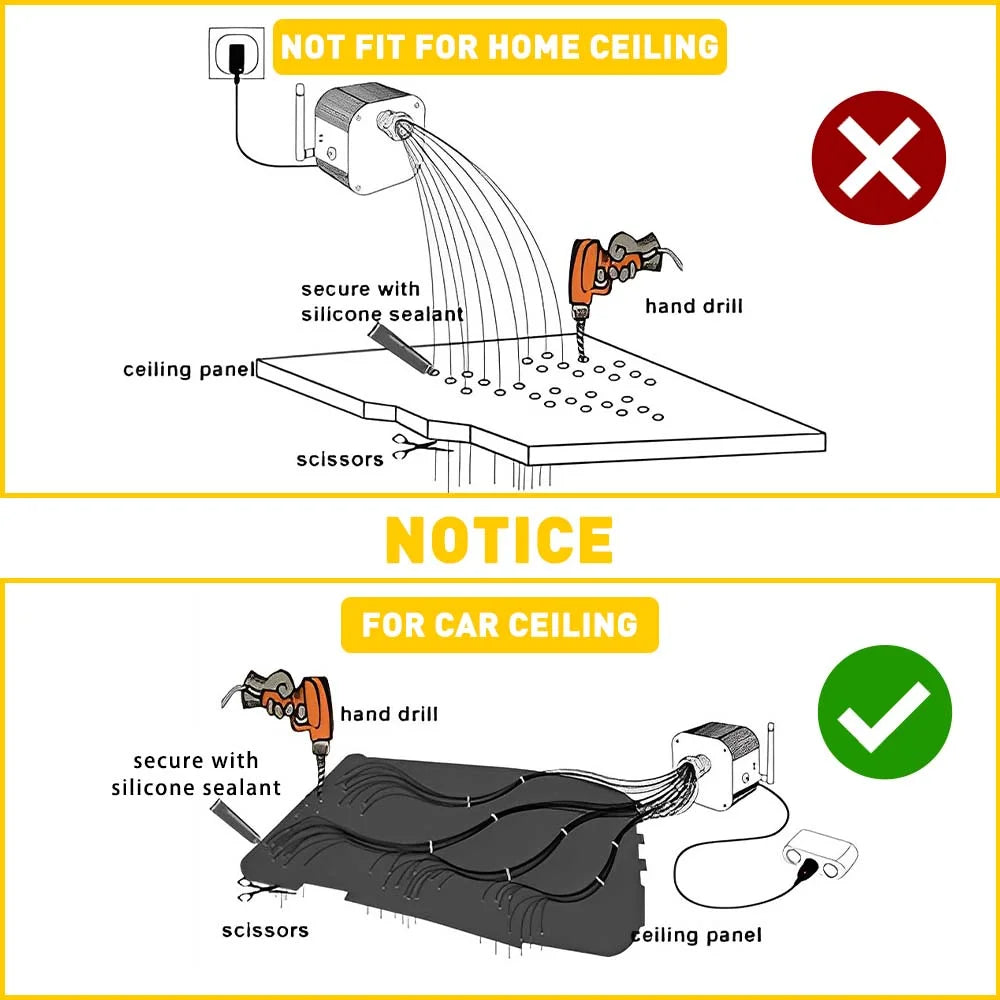 500pc Fiber Optic Car Headliner Star Light Kit Remote V18895