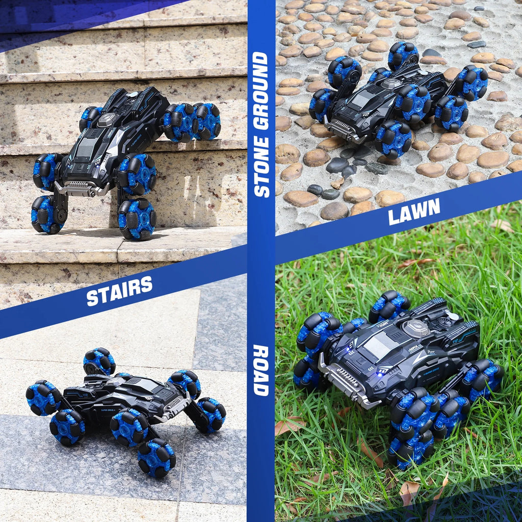 Blue Eight Wheel Remote Control Stunt Car C516