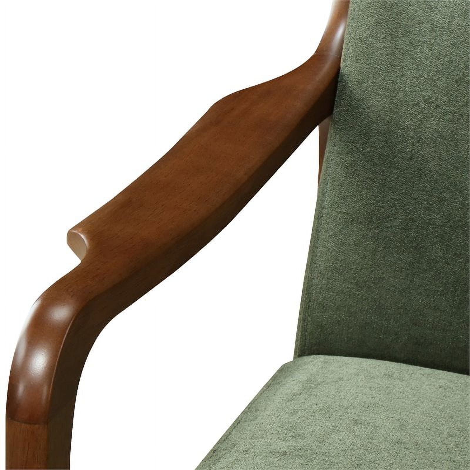 Mid-Century Fabric Arm Chair in Studio Dark Green/Dark Walnut W556325