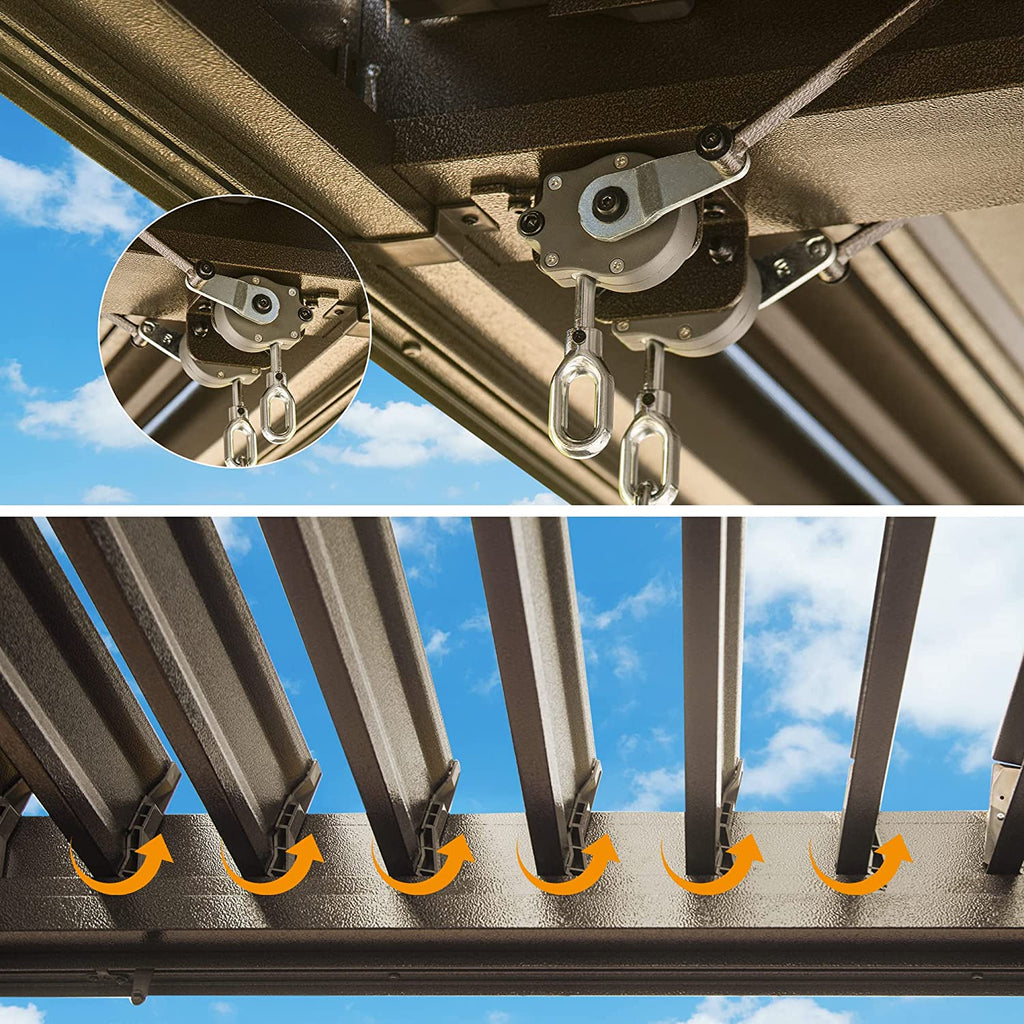 Louvered Pergola with Mosquito Netting R6791