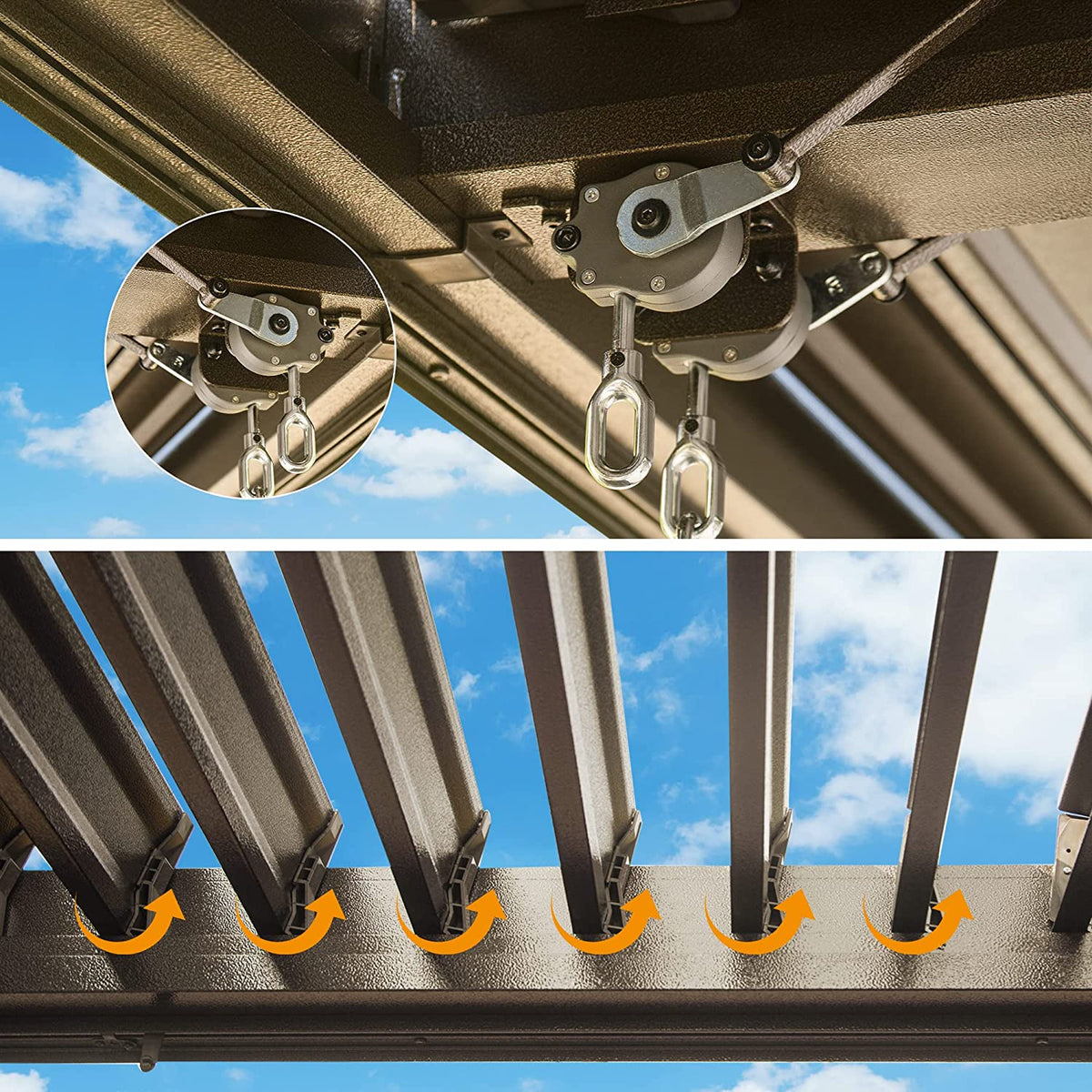 Louvered Pergola with Mosquito Netting R6791