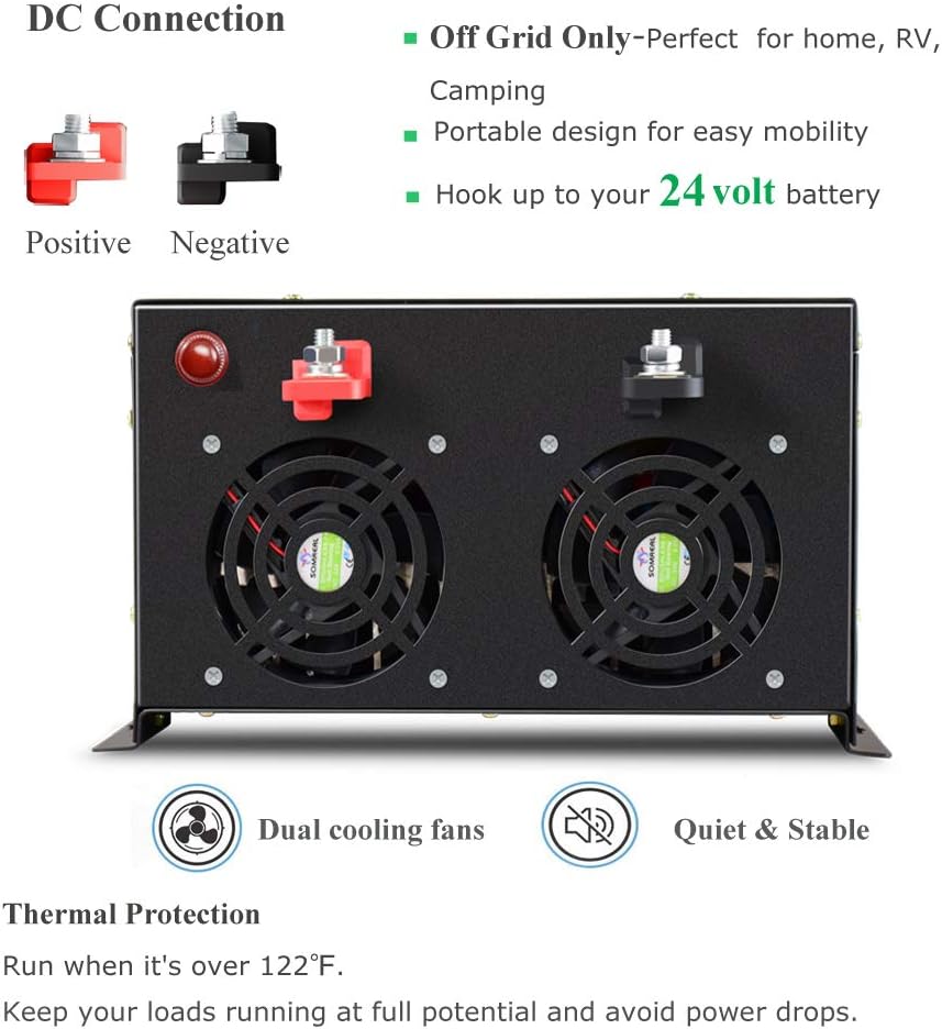 Pure Sine Wave Inverter 8000 Watt 24V DC to 120V AC E6577
