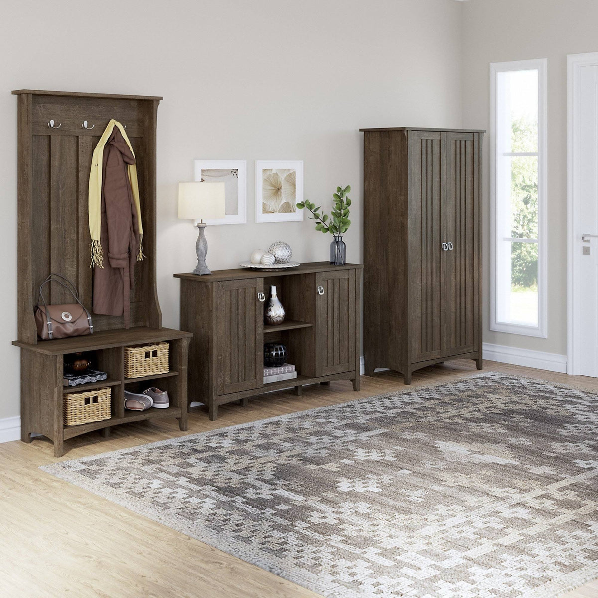 Ash Brown Accent Storage Cabinet with Doors D927