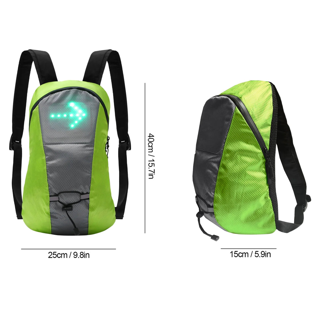 Wireless USB Rechargeable LED Turn Signal Backpack Light O2243
