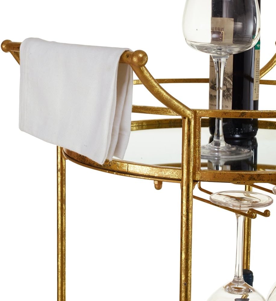Gold Round Bar Cart V45047