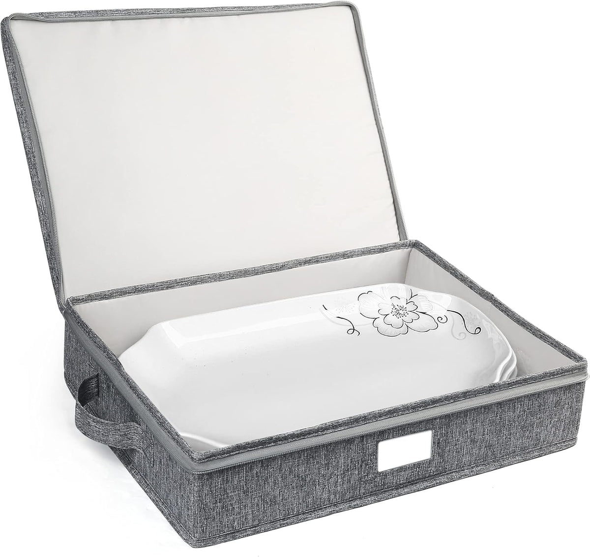 17x13x3.5 in Hard Shell Platter Storage Case, Pack of 2 K658897