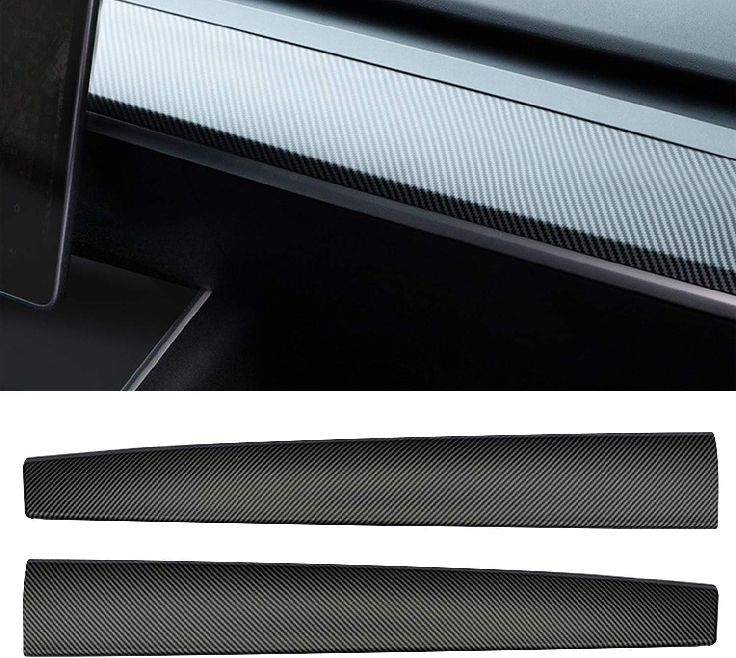Matte Carbon Fiber ABS Dashboard Wrap Kit Cover Cap Pack of 2 K34214