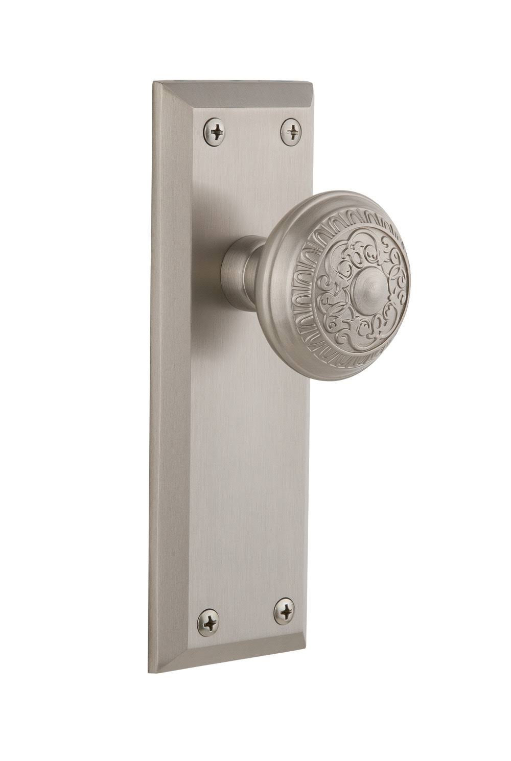 Satin Nickel Passage Plate with Knob V24818