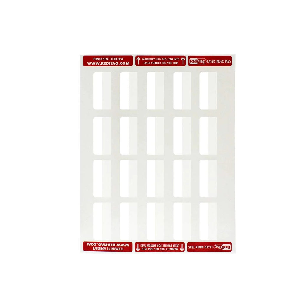 Laser Printable Index Tabs, 1/5-Cut, White, 2" Wide, 300/Pack U575