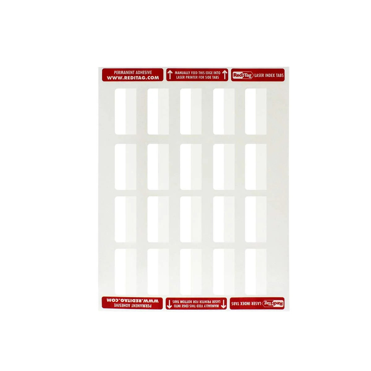 Laser Printable Index Tabs, 1/5-Cut, White, 2" Wide, 300/Pack U575