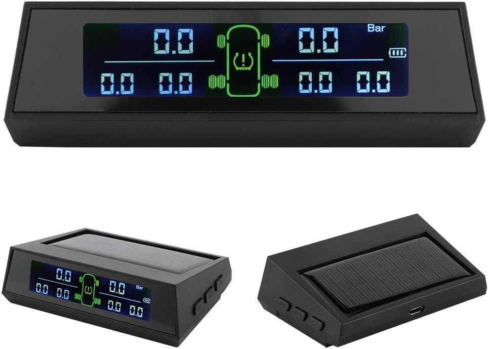 Solar Powered TPMS Tire Pressure Monitor System with LCD 6 External Sensor Pack of 2 P915