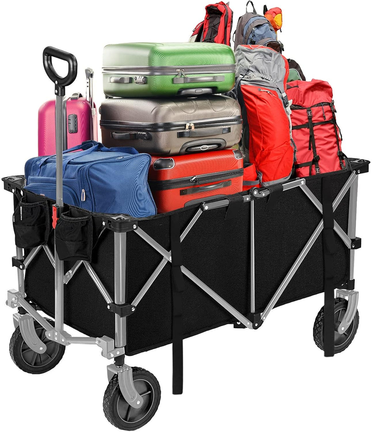Folding Wagon Cart with Wheels J797962