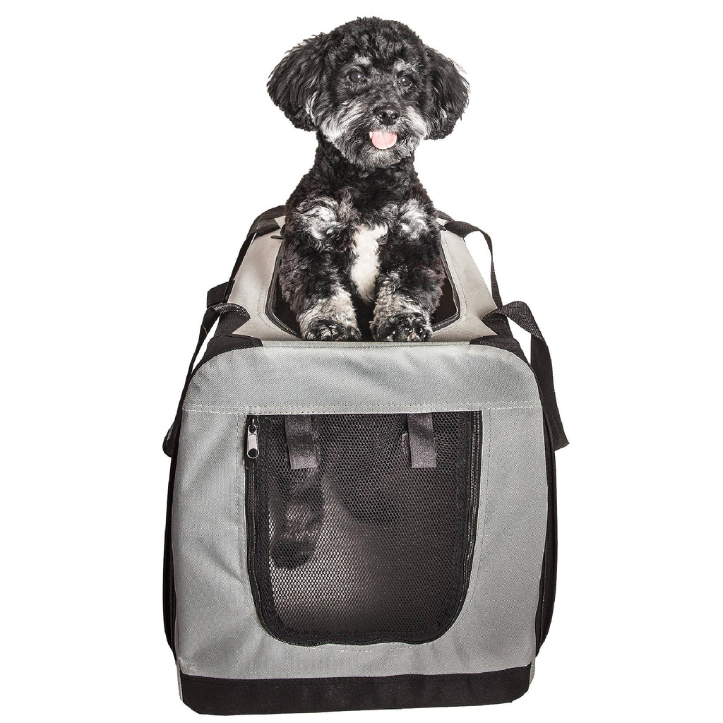 Grey Metal Framed Soft-Folding Dog Crate I7700